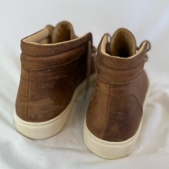 Nisolo Cortez Mid Top Brown Leather Sneaker Waterproof Size 12.5 Vibram Soles - Picture 5 of 9